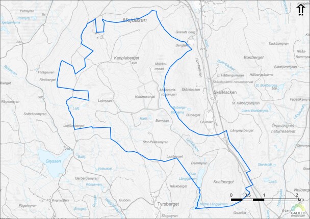 Utredningsområde vindpark Lejmyran